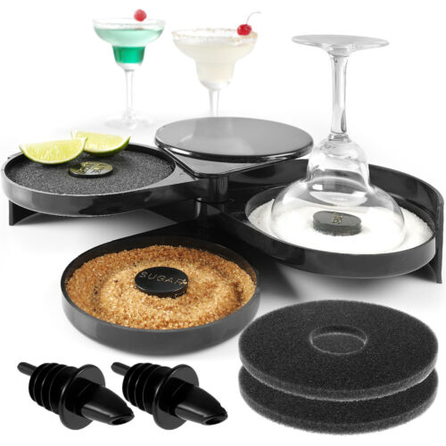 Salt Rimmer Set 3-Tier Foldable Bar Glass Rimmer Set for Cocktails with 2 liasS - Picture 12 of 12