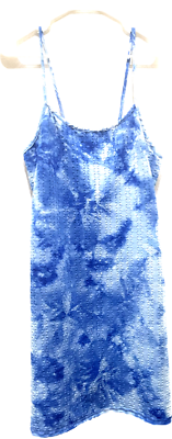 DISCREET Blue Tie-dye Stretchy Tight Fitting Dress Spaghetti Strap 2X NEW |  eBay