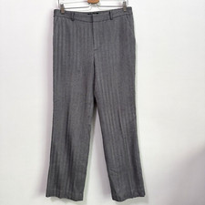 Lauren Ralph Lauren Womens Vintage Trouser Wool Pants 10 Gray Chevron Lined Work