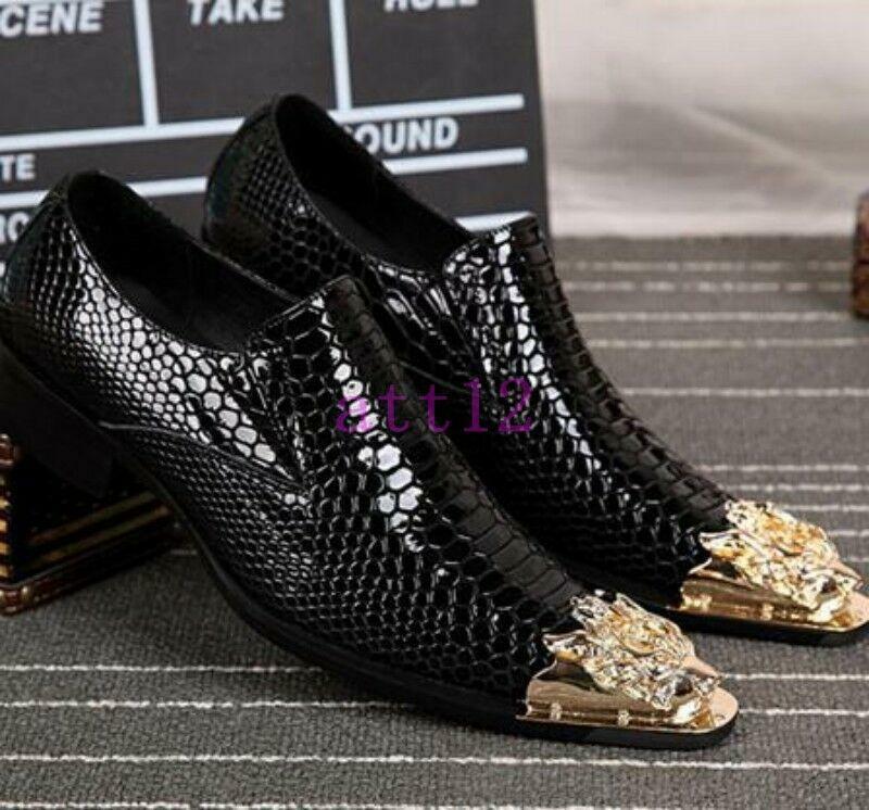SAOLA Scarpe eleganti da uomo in pelle punta metallo formali casual modello serpentina business
