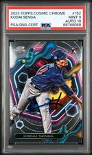 2023 Topps Chrome Cosmic Signed Kodai Senga Card Mets Autographed Auto PSA 9/10