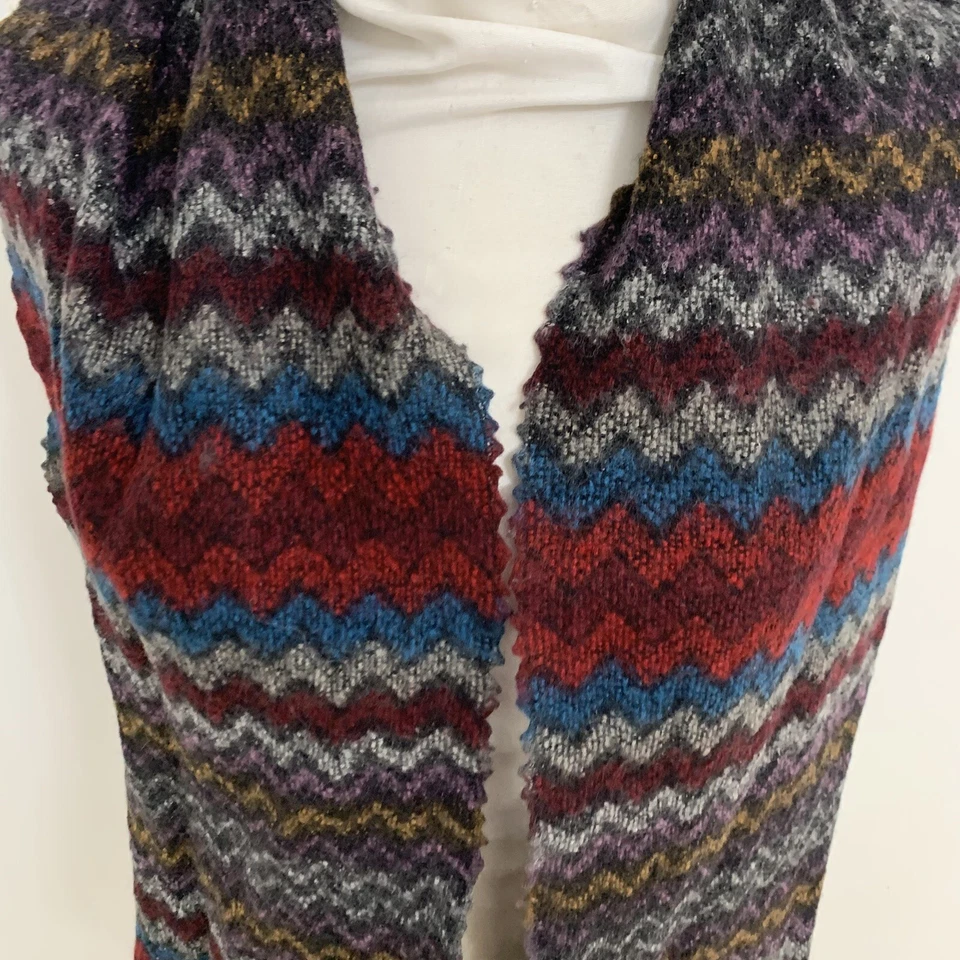 MISSONI RAYAS ROJO RECTANGULAR LANA Mezcla Bufanda 62/11 pulgadas #L Foto 3 de 3