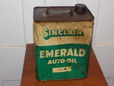 Vintage Sinclair Emerald Auto Oil Empty 2 Gallon Can