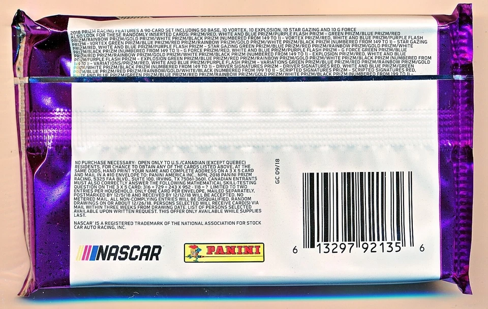 2018 Prizm NASCAR Hobby Pack - 12 Cards - Image 2 of 2