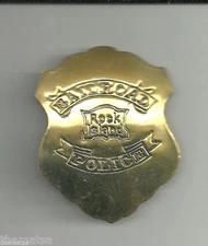 ROCK ISLAND  RAILROAD POLICE TRAIN BRASS BADGE