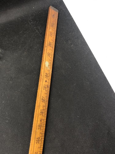 Vtg Lufkin No. 7122 Wooden Yard Stick Metal Ends Imperial Inches Yard Fractions - Picture 11 of 12
