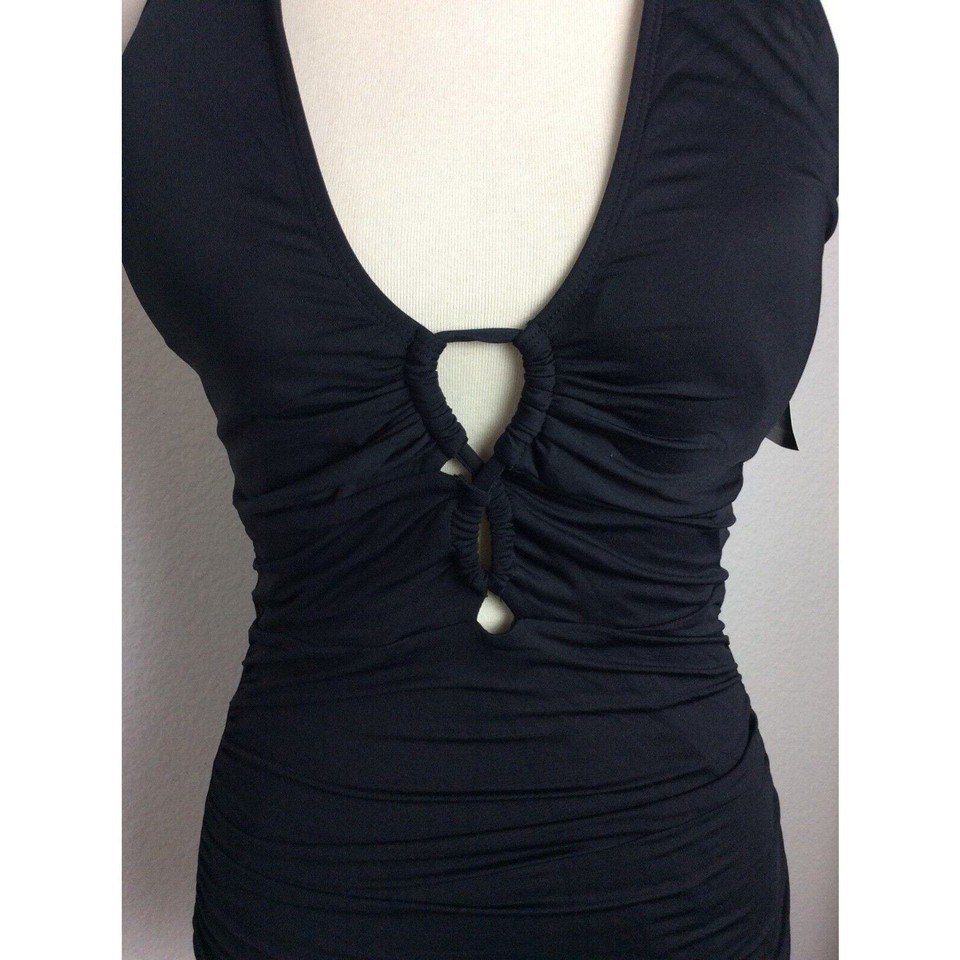 Lauren Ralph Lauren Swim Women Sz 12 Tankini Padded Swimwear Black NWT
