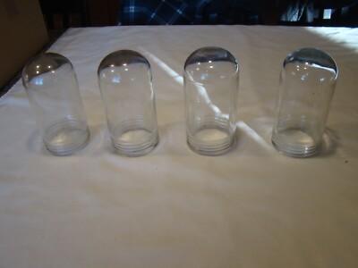 Vintage Lot of 4 Clear Threaded Glass Globes Only  Killark C.G. 100