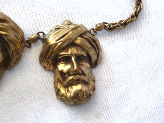Vintage BOOK PIECE Joseff of Hollywood turban man head charm