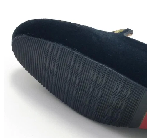 Damenschuhe Stickerei Samt flache Halbschuhe Charlotte schwarz & goldfarben neu - Bild 5 von 9