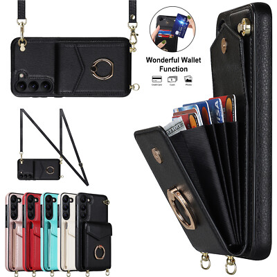 For Samsung Galaxy A70 A71 A72 A73 A82 Ring Holder PU Leather Wallet Case  Cover
