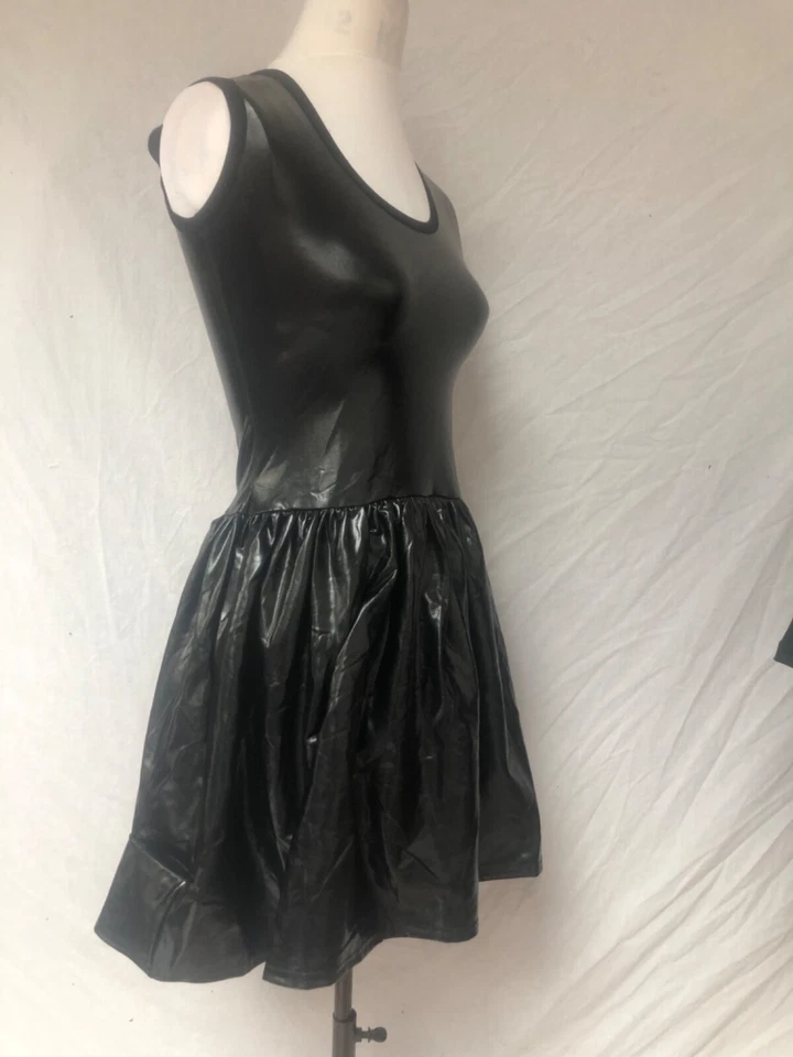 black wet look stretchy dress Y2K S/M - Image 2 of 4