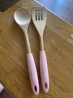 Cuisinart Pink Handle Wooden Utensil Set 13 1/2''