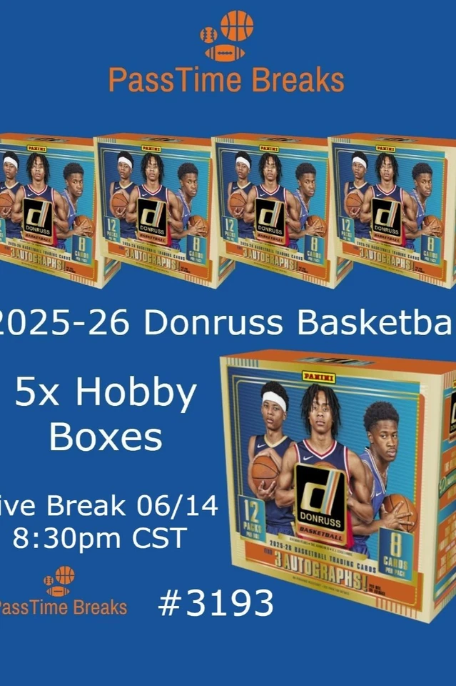 2025-26 DONRUSS BASKETBALL - 5x Hobby Box - PYT BREAK 3193