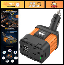 150W Car Power Inverter 12V DC to 120V AC, 300W Surge, Dual USB 4.8A, Compact