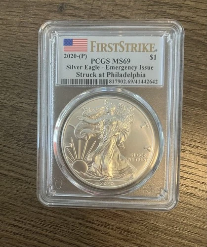 2020 (P) 1oz American Silver Eagle PCGS MS 69 Emergency Issue First Strike 🔥