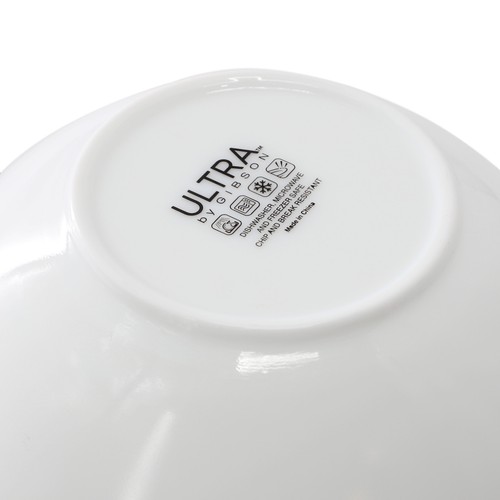 Ultra By Gibson Olstead 8 Piece 6.8In Opal Glass Dinnerware Set White with Red - Picture 4 of 6