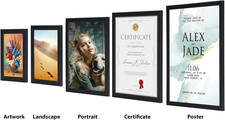 15 Pack Picture Frame Set Black Photo Frames8.5 X 11 for Certificate Diploma Doc