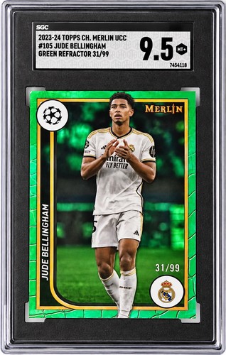 2023-24 Topps Merlin Jude Bellingham Green Refractor /99 SGC 9.5 Real Madrid