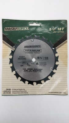 Masterforce Titanium 5 3/8  18 Tooth Carbide Saw Blade J Slots New