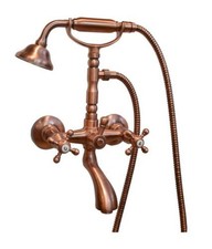 Rubinetto 2 leve Vasca da Bagno serie Old Fashion esterno duplex con manopole