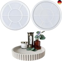Augesak Silikonform Tablett Rund, GießFormen Untersetzer, Epoxidharz