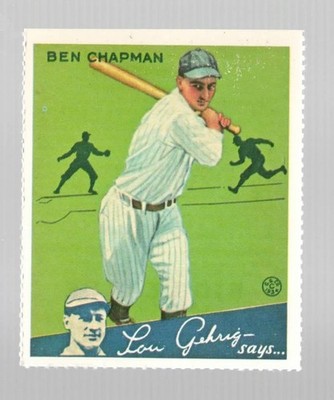 1982 Dover 1934 Goudey R320 Reprint Ben Chapman New York Yankees #9