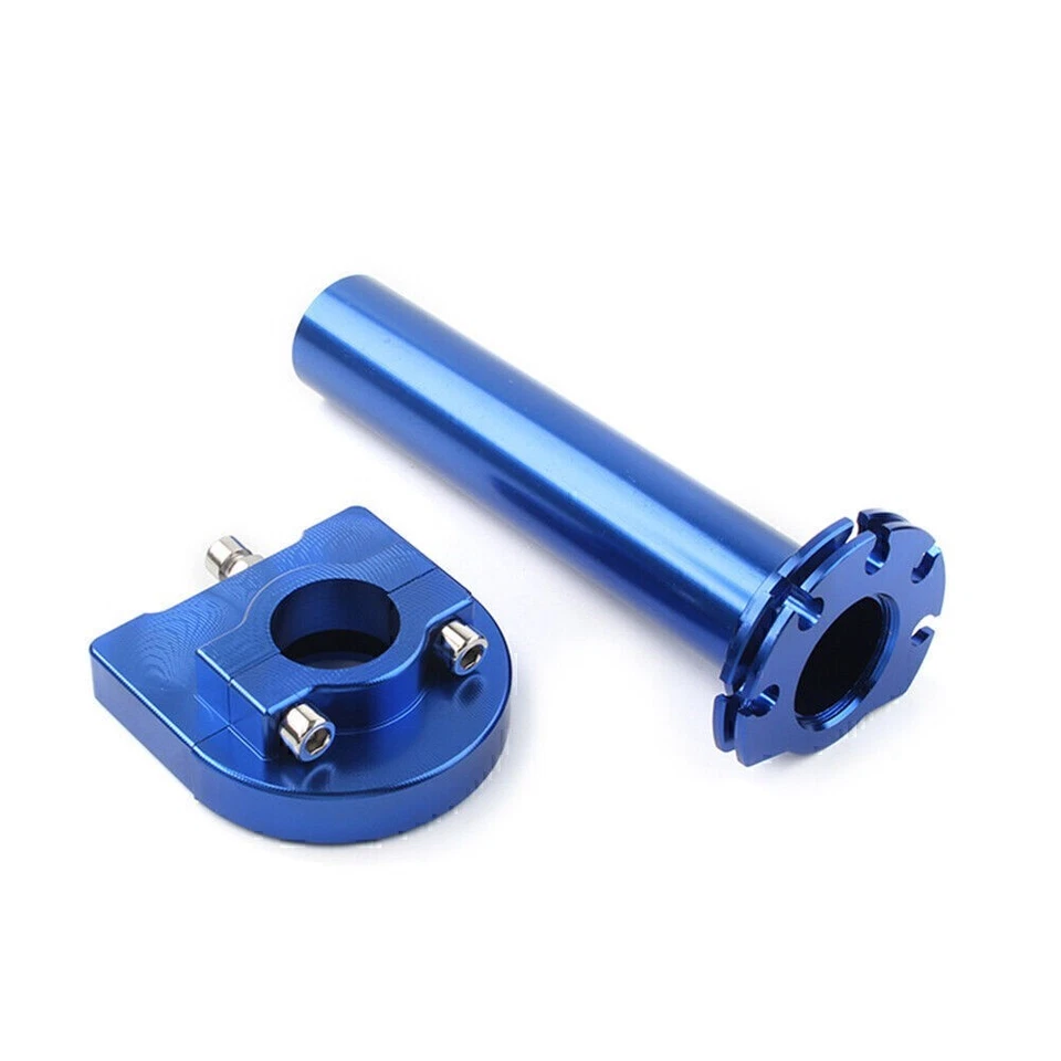 Tubo de manillar de acelerador giratorio de 7/8" para motocicleta universal azul Foto 3 de 4