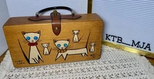 Enid Collins Copy Cats Vintage Wooden Box Bag Purse Has Imperfections READ