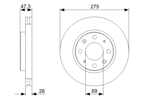 Éliminez les vibrations au freinage avec les disques Bosch 0 986 479 369 compatibles KIA 51712 2F300