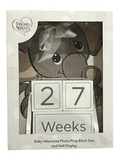 Precious Moments Elephant Baby Milestones Photo Prop Block Set Wall Display