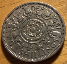 1956 Great Britain Florin KM# 906