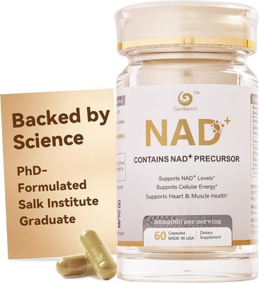 GenBench NAD+ Supplement for Healthy Aging & Energy, 500 mg Nicotinamide Ribosid