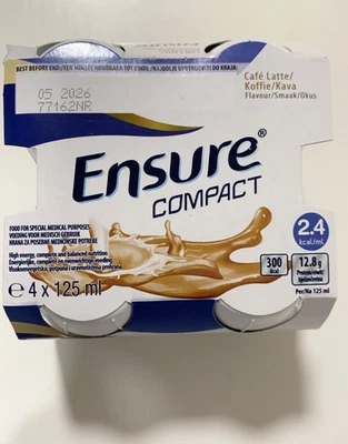 4x125ML CAFE LATTE ENSURE COMPACT ABBOTT PROTEIN SHAKE EXP 05/26