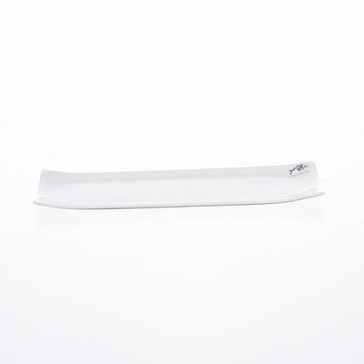 Servierplatte, Porzellanteller FLAT 31x9cm weiß länglich rechteckig Sandra Rich