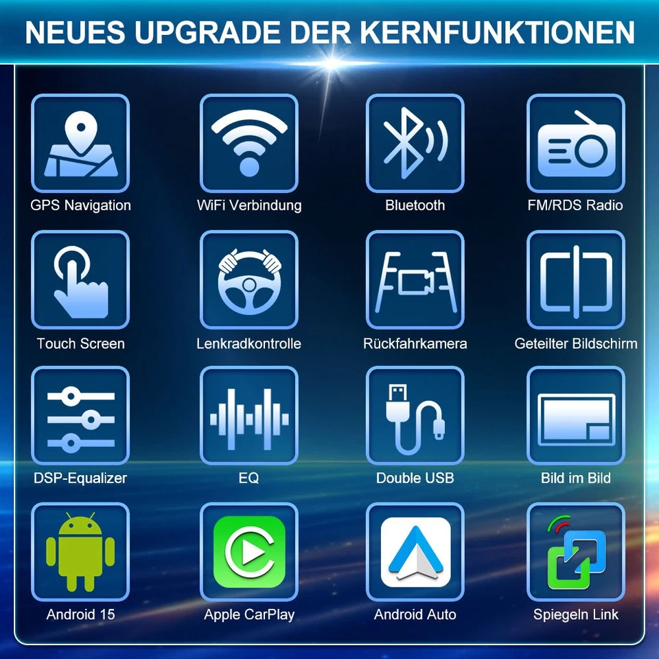10" 64GB CarPlay Android15 Autoradio für Dacia Duster 2 mit GPS Navi RDS +Kamera - Bild 3 von 4