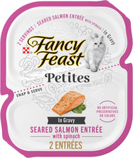 Purina Fancy Feast Petites Seared Salmon Entree with Spinach in Gravy Gourmet We