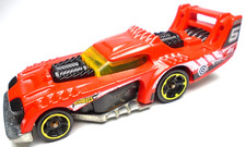 2014 HOT WHEELS HW RACE TWO TIMER #5 RED 1:64 DIECAST 3 1/4" CAR W BLACK & WHITE