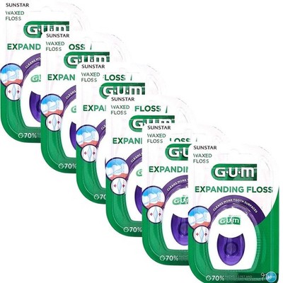 6x GUM Expanding Floss Zahnseide a 30 m reißfeste Zahnseide
