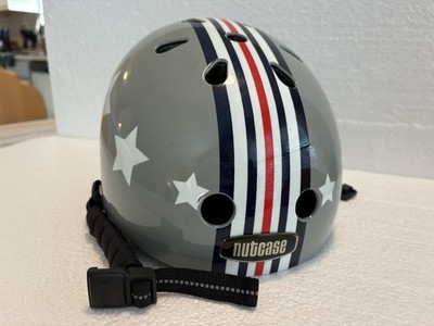 Nutcase I LOVE MY BRAIN Fly Boy Multi Sport Helmet Red White Blue Stripes YOUTH