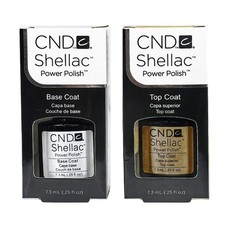 CND Shellac vernice di base LED/UV + vernice di copertura 0,25 oz - DUO, nuovissima in scatola