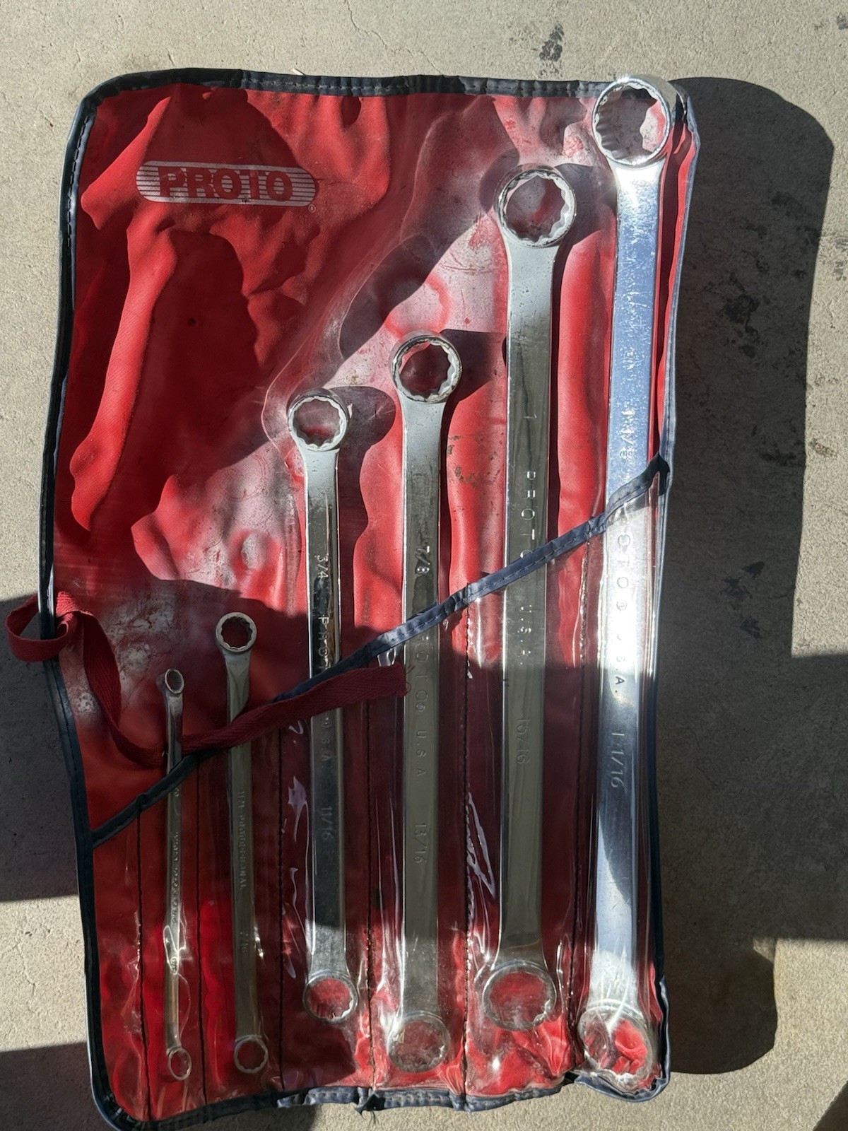 the Proto J1100R 7-piece SAE 12-point box end wrench set
