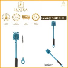 Water Bottle Brush Cleaner with Removeable Straw Brush Smokey Blue