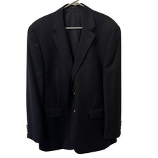 Lauren Ralph Lauren Mens 42R Navy Blue 100 Wool Gold Button Blazer Sport Coat