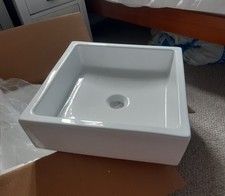 Bathroom Basin 40 x 40 x 12.5cm White Ceramic Bergamo TR4961