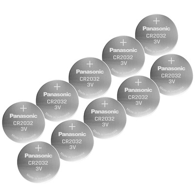 10 Panasonic Cr2032 Bulk Lithium Battery 3V Cell Button Cell Industry BULK NEW
