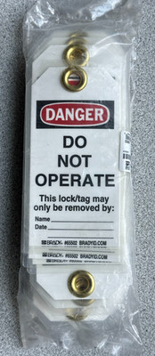 NEW 25 pack BRADY 65502 Danger Do Not Operate Lockout Tagout Tags w/ zip ties