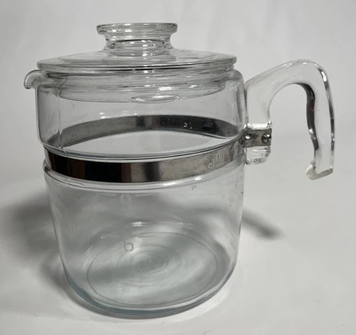 Vintage Pyrex 7759-B Flameware 6-9 Cup Glass Percolator Replacement Pot & Lid