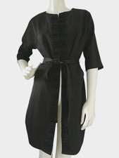 SIMPLY VERA BY VERA WANG Women's Trench Coat w/Tie Belt & Pockets Size S Black