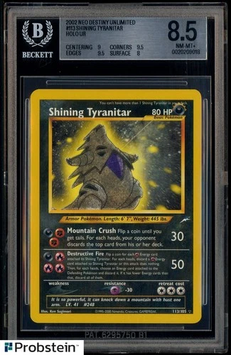 2002 Pokemon Neo Destiny #113 Shining Tyranitar BGS 8.5 NM-MT+